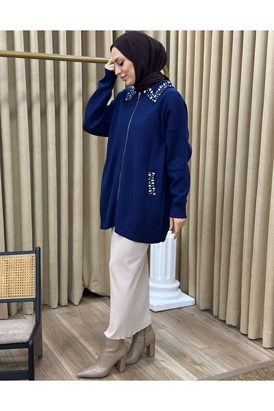 Missemramiss 4588 Cardigan tricot brodat cu piatră