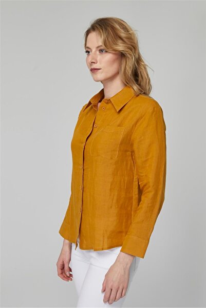 HomeStore Keten Tek Cep Gömlek