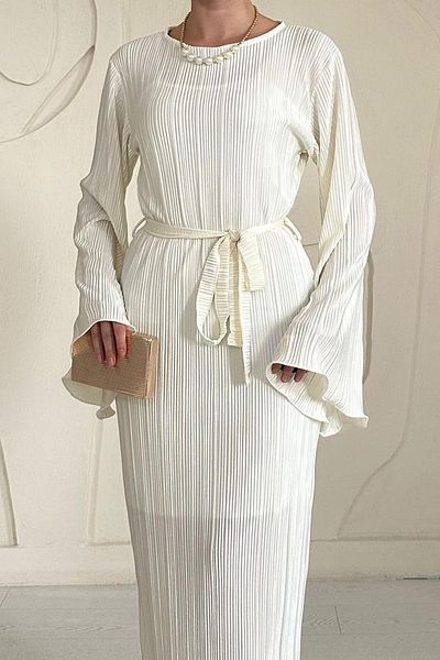 Elbee Fashion Woman Ισπανικό φόρεμα με πλισέ μανίκι