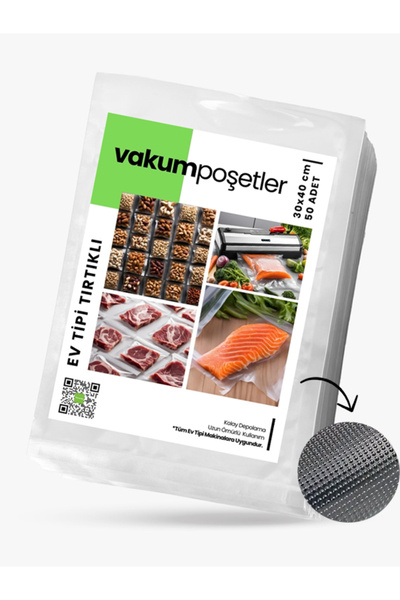 Makro Flexpack 30x40 cm Ev Tipi Gofrajlı (Tırtıklı) Vakum Makinası Gıda Vakum...
