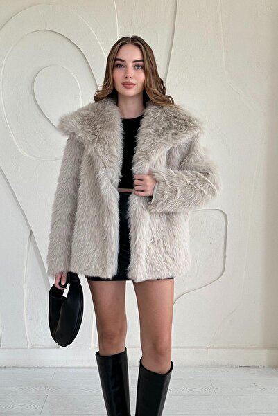 Elbee Fashion Woman Ватирано кожено палто