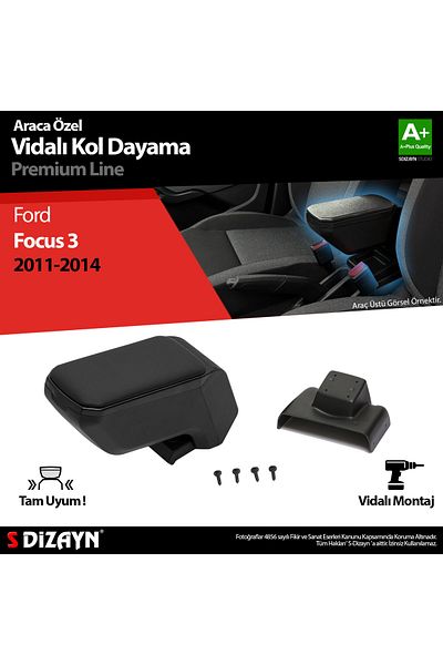 S Dizayn Ford Focus 3 Upper Rest Armrest S-Design, Black 2011-2014 a Quality