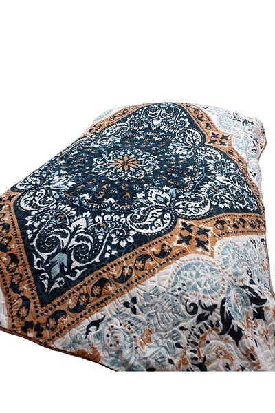 Mandaş Pătură dublă din nurcă Merinos Fashion - Azul Petrol (200x240)
