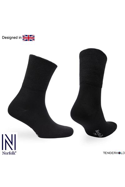 NORFOLK Чорапи Cambridge Stretch Technology Extra Comfort Fit Bamboo, черни, 2 броя
