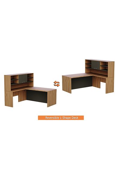 Mahmayi Natural Dijon Walnut-Lava Grey ED-LDN-LG Executive Desk