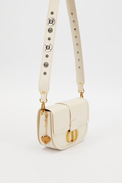Levidor Cream Staple Detail Shoulder Bag