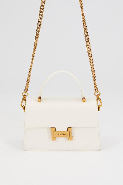 Levidor White Square Design Handbag
