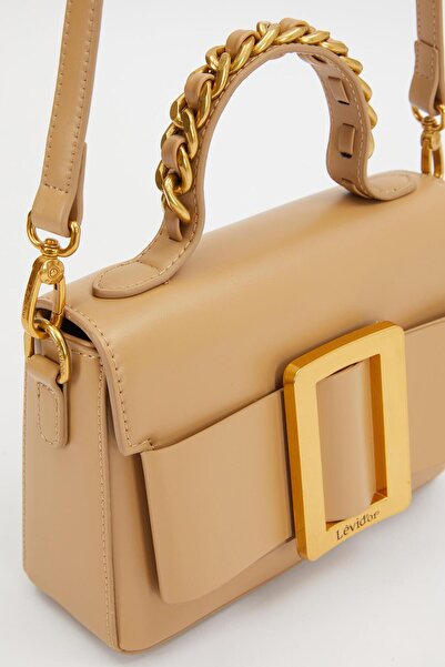 Levidor Camel Zincir İşlemeli El Çantası