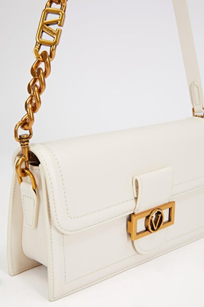 Levidor Geantă de umăr cu blocare pătrată ALBĂ