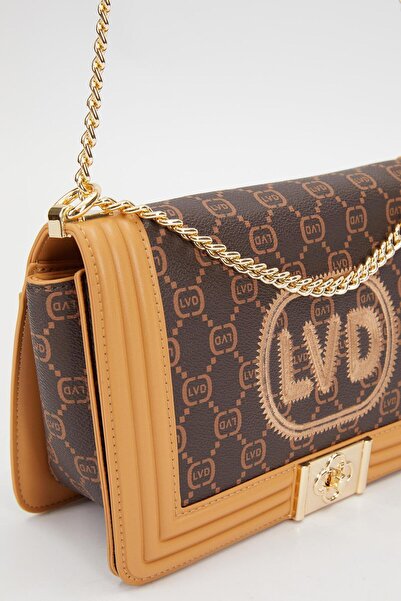 Levidor Brown Embroidered Shoulder Bag