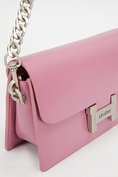Levidor Τσάντα ώμου με διπλό λουράκι ροζ