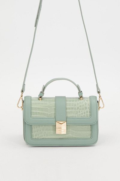 Levidor Kroko Light Green Crocodile Leather Handbag