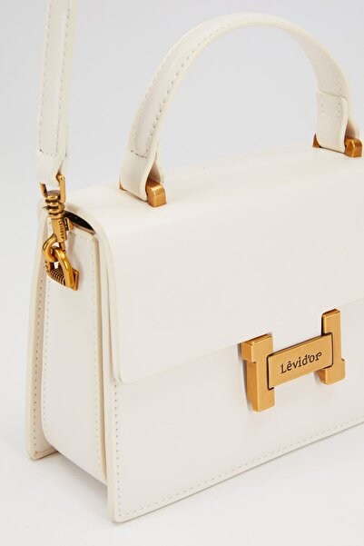 Levidor White Square Design Handbag