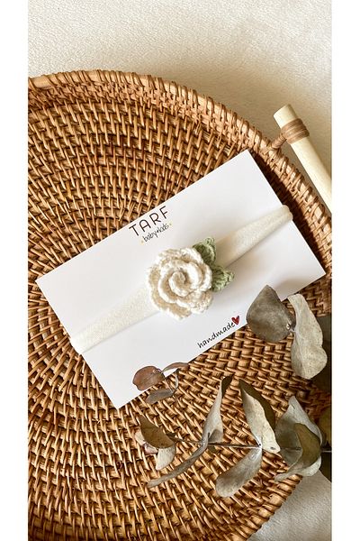 TARF Knitted Flower Motif Baby Bandana