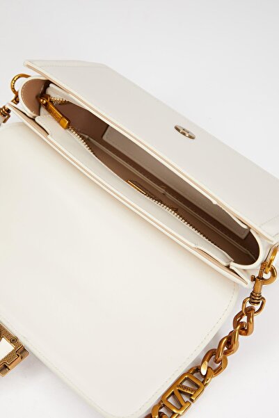 Levidor Geantă de umăr cu blocare pătrată ALBĂ