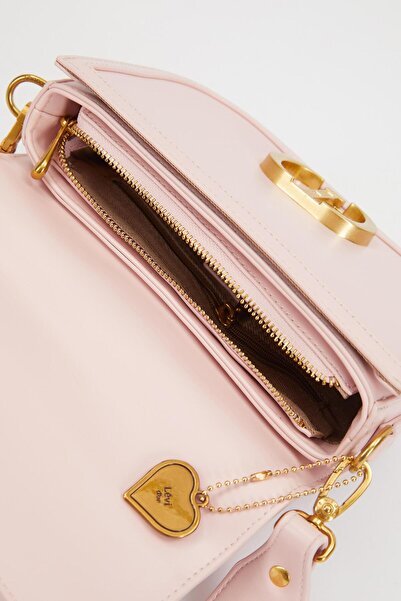 Levidor Pink Staple Detail Shoulder Bag