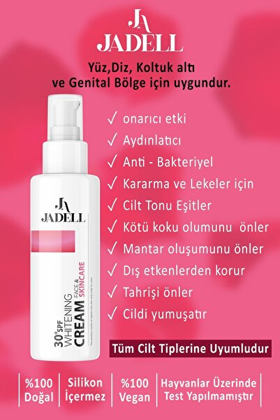 JADELL Genital Bölge Beyazlatıcı FACE & SKINCARE Koltuk Altı Diz Dirsek Kararma Karşıtı 30+SPF