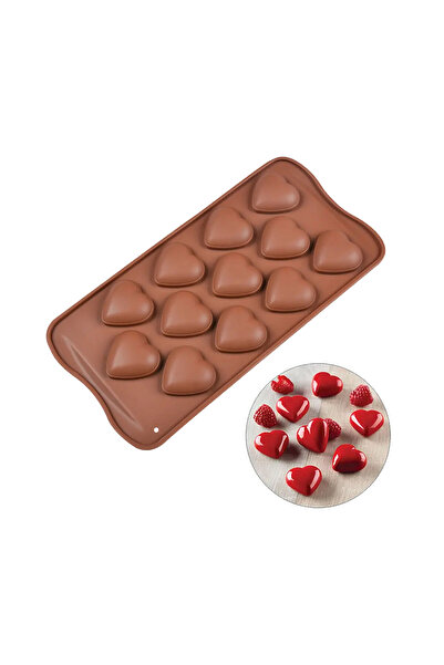 TT Tahtakale Toptancıları قالب كيك من السيليكون، قالب شوكولاتة على شكل قلب، قالب سيليكون لبودرة الحجر، 12 قطعة