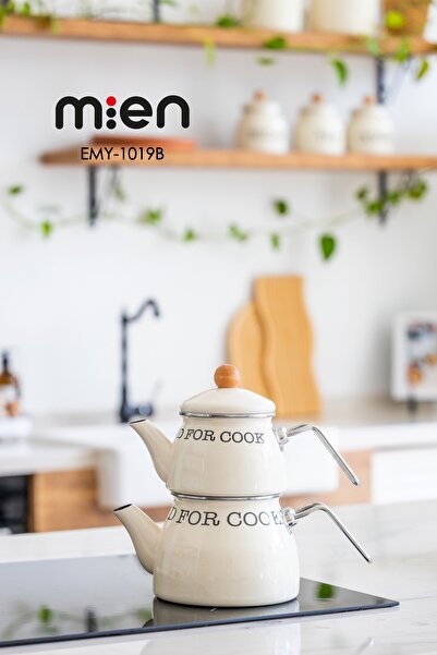 MİEN Mien Emaye Fildişi Çaydanlık