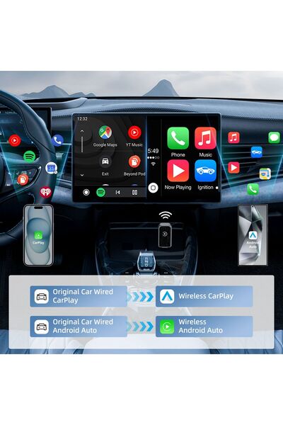 LivX Car Play ve Android Auto Kablosuz Mini Multimedya Adaptörü CPS Uyumlu