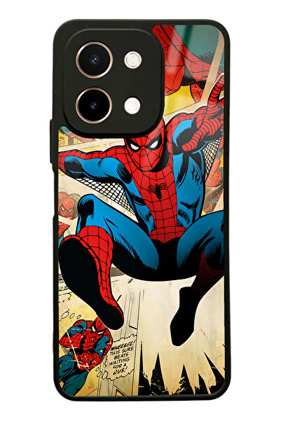 Spoyi Vivo Y28 Spider-Man Örümcek Adam Tasarımlı Glossy Telefon Kılıfı