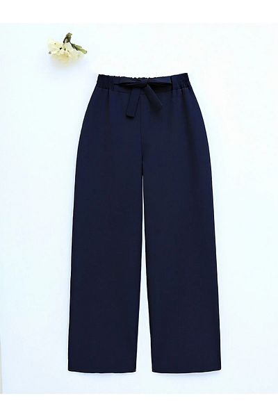 Kirazgym Women's Elastic Waist Dumbbell Crepe Wide Leg Trousers