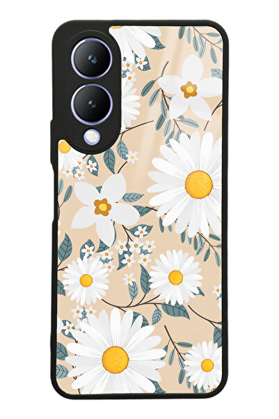 Spoyi Vivo Y17s Büyük Papatya Tasarımlı Glossy Telefon Kılıfı