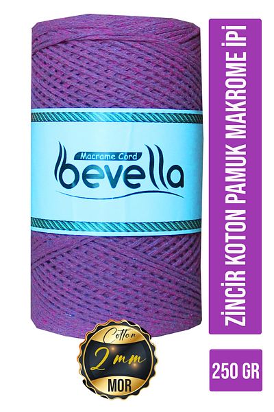 Bevella Macrame Cord 2mm Macrame Cotton Thread - 250Gr Supla Runner Bag