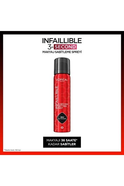 L'Oreal Paris Loreal Infaillible 3-Second Makyaj Sabitleme Spreyi 75ml