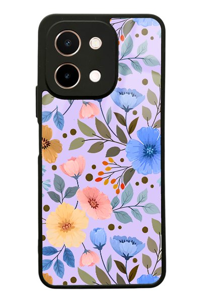 Spoyi Vivo Y28 Glossy Phone Case with Flower Garden Design