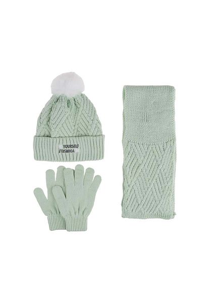 Kitti 9-15 Years Old Girl Scarf Beret Glove 3 Piece Set