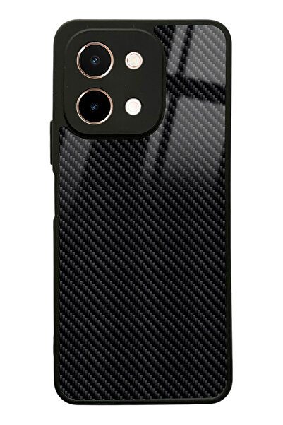 Spoyi Vivo Y28 Carbon Tasarımlı Glossy Telefon Kılıfı