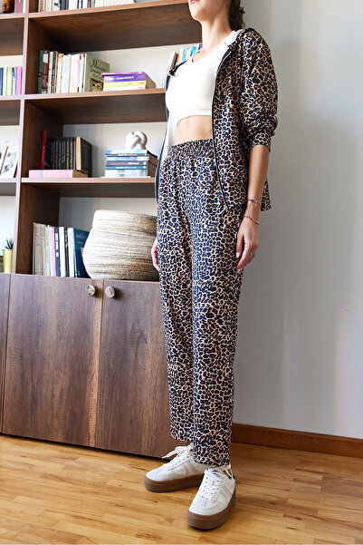 Bianco Lucci Leopardenmuster-Unterteil-Oberteil-Set MBMS049 60501049