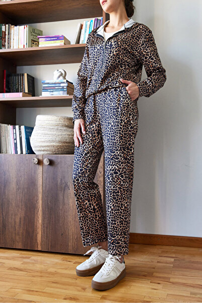 Bianco Lucci Leopardenmuster-Unterteil-Oberteil-Set MBMS049 60501049