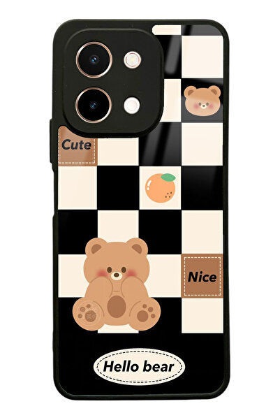 Spoyi Vivo Y28 Hello Bear Tasarımlı Glossy Telefon Kılıfı