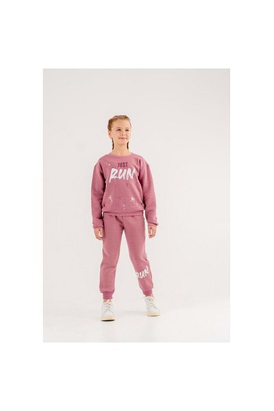 coppa kids 5 Years Old Girl-Boy Tracksuit Set - Dried Rose, Medium Thickness, Three Thread Fabric