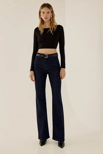 Hiccup Pantaloni din denim drept cu talie înaltă