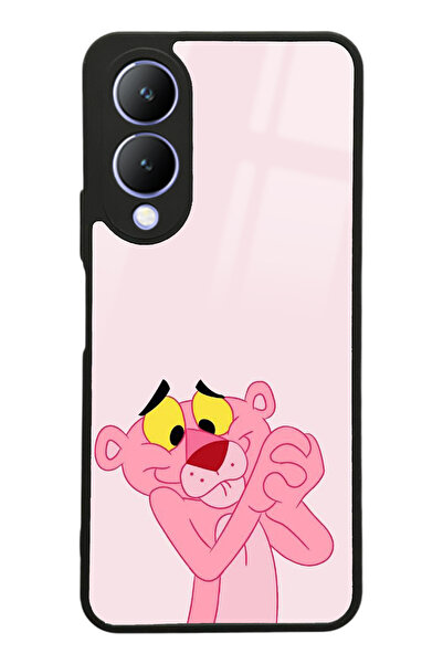 Spoyi Vivo Y17s Pink Panter Tasarımlı Glossy Telefon Kılıfı