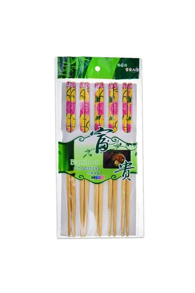 UYT LİFE Dmr-2241 5-Piece Patterned Bamboo Chopstick - Washable Sushi Ramen Noodle Chopsticks