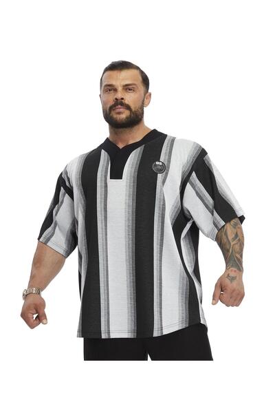 BGSM Tricou BGSM 3362 Model Oversize cu dungi tip Rag Top