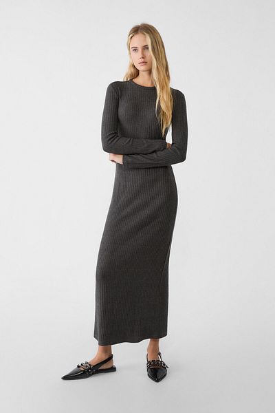 Stradivarius Knit midi dress