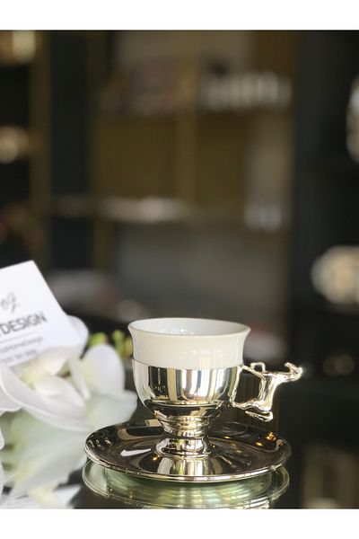 ABROZ HOME DESIGN Horse Figured Coffee Cup / Silver Plated