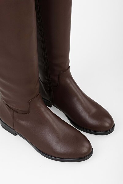 Shoeberry Cizme de damă din piele maro Toon