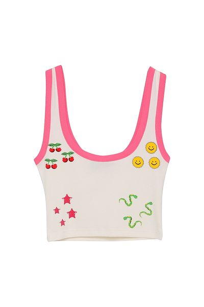 Quzu Ecru Colored Printed Athlete