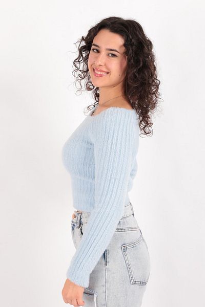 Hadise D9362 Pulover cu barbă cu guler larg