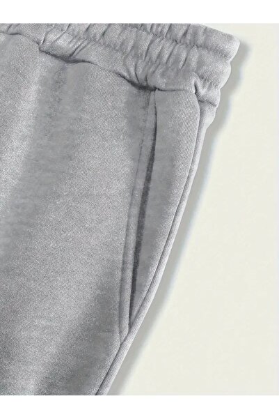 WOODROFFE Dear Kombini 2 τεμαχίων με στάμπα κάτω μέρος με κουκούλα ΓΚΡΙ Σετ αθλητική φόρμα Oversize Boyfirend