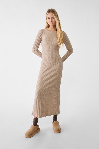 Stradivarius Triko midi elbise