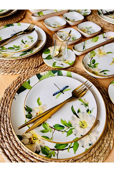 CASA DE BELLA Green 76 Piece Breakfast Set for 12