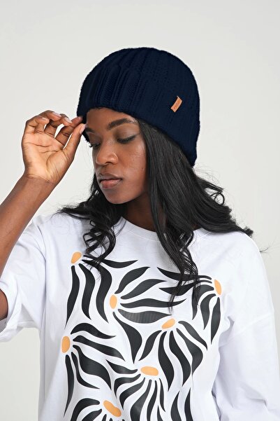 robanu Beretă tricotată pentru femei - Model Selanik bleumarin