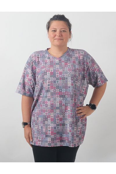 rood Μπλουζάκι Unisex Plus Size V-Neck